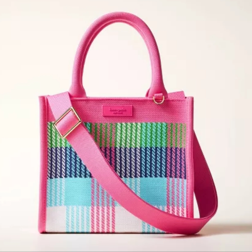 Kate Spade x Target Pink Plaid Knit Crossbody Bag